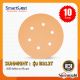 SUNMIGHT: กระดาษทรายกลม 6นิ้ว6รู รุ่น B312T หลังสักหลาด (10 ชิ้น/ชุด) ขัดไม้ ขัดสีรถ