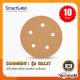 SUNMIGHT: กระดาษทรายกลม 5นิ้ว5รู รุ่น B312T หลังกาว (10 ชิ้น/ชุด) ขัดไม้ ขัดสีรถ เนื้อกระดาษเหนียว